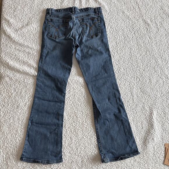 Vintage Calvin Klein Faded Flare Jeans Sz 8 L32 - Picture 3 of 10